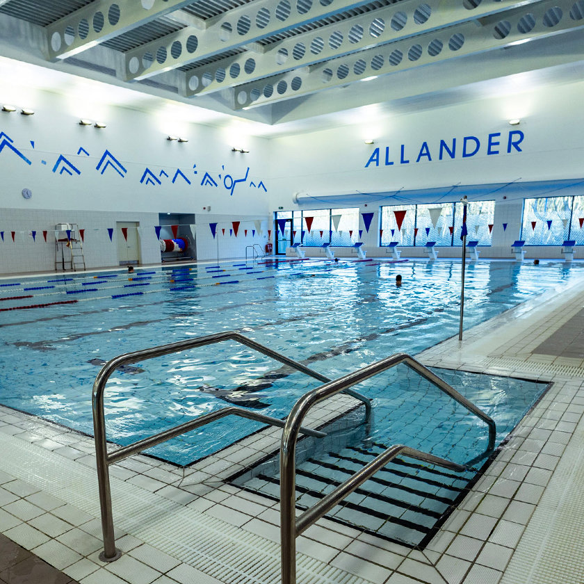 Indoor swimming pool at the Allander Leisure Centre