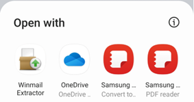 Screenshot showing applications to open the PDF with