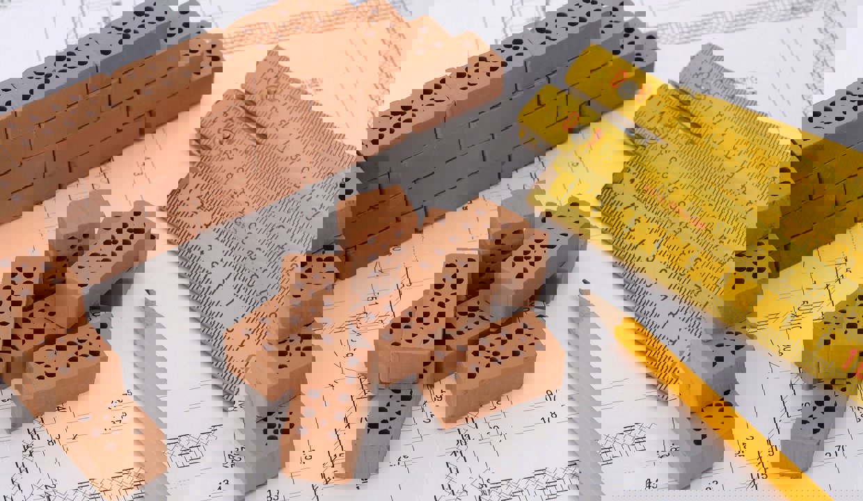 Image of building blocks with plans