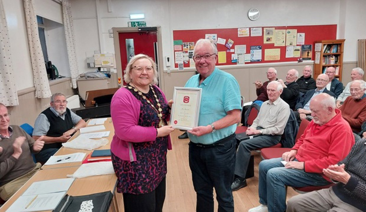 Provost and Rob Gemmell receiving award