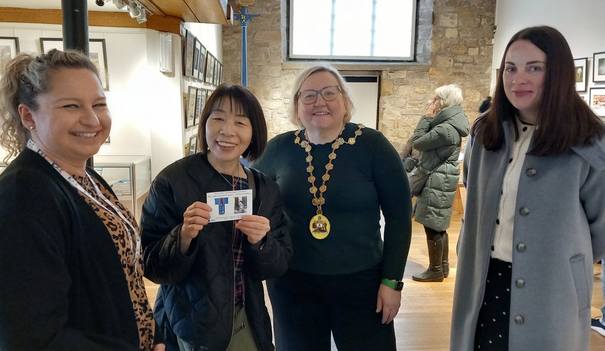 Pictured at the Auld Kirk Museum are Andrea O'Neill from the museum, Naoko Nakamato, Provost Gillian Renwick and Depute Provost Colette McDiarmid