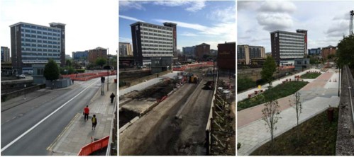 Figure – Scheme overview – before and after (Image: Sheffield City Council)