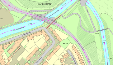 Map of kirkintilloch showing freelands place and luggiebank road and the closure section marked in red